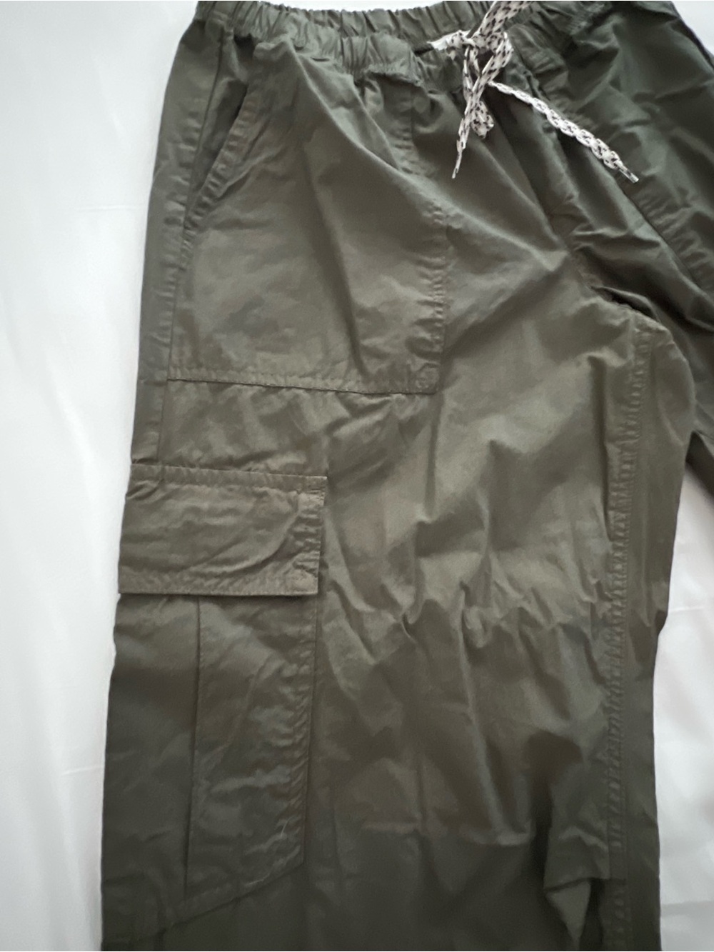 Aerie Olive Cargo Lounge Pants - Casual Wide Leg - Picture 4 of 6
